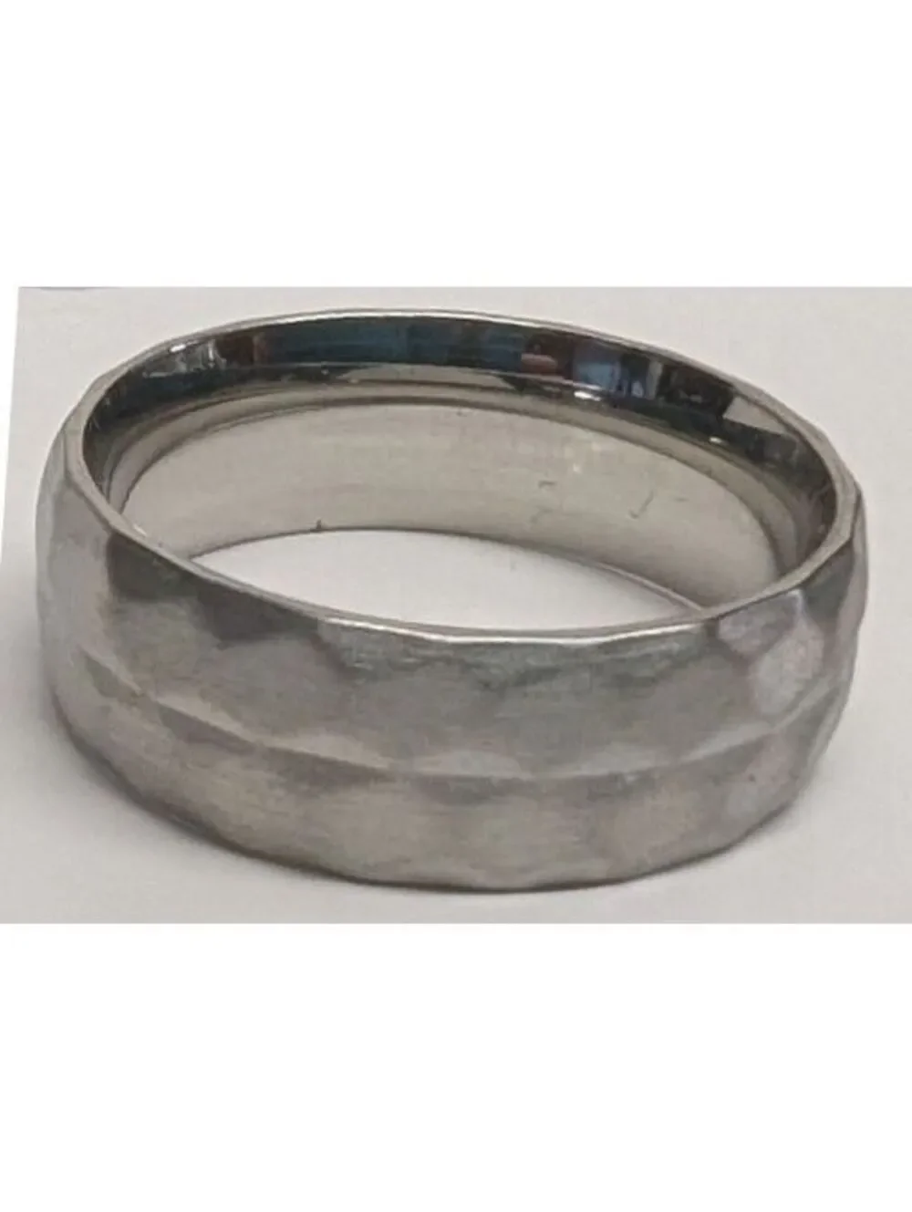 New Hammered Silver Tone Band Mens Ring 11 Brushed Metal Industrial Minimalist